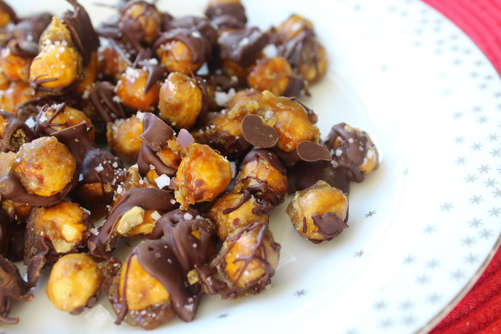 chocolate candied hazelnuts