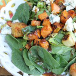 roasted vegetable spinach salad